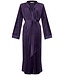 Luxe paarse velours dames kimono lang model 'chic purple beauty'