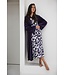 Luxe paarse velours dames kimono lang model 'chic purple beauty'