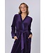 Luxe paarse velours dames kimono lang model 'chic purple beauty'