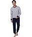 Heren pyjamaset van katoen-polyester-mix met V-hals 'winter sports'