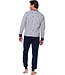 Heren pyjamaset van katoen-polyester-mix met V-hals 'winter sports'