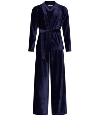 Pastunette Premium Luxe 3-delige velours loungeset 'chic blue beauty'