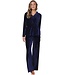 Luxe 3-delige velours loungeset 'chic blue beauty'