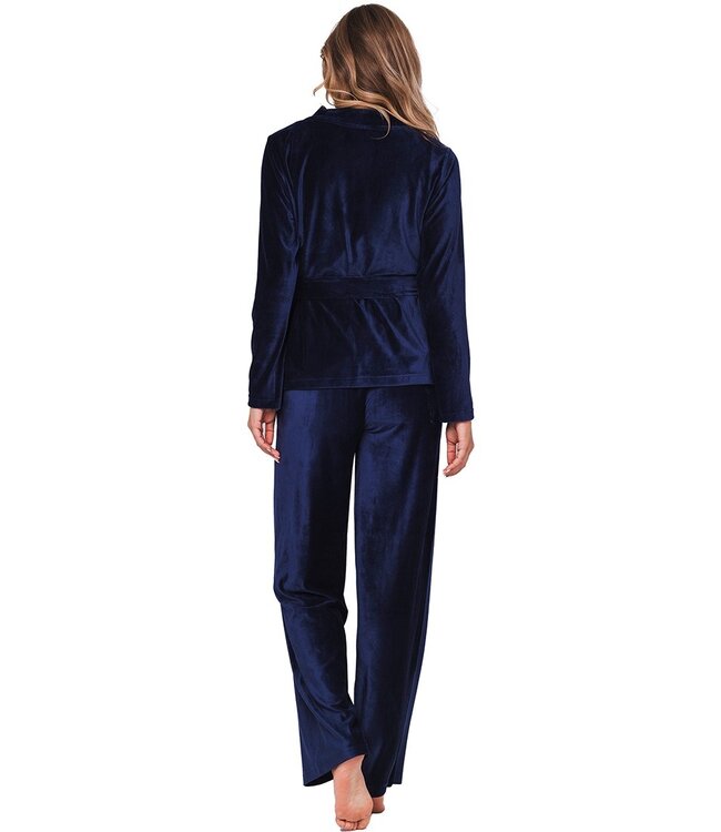 luxury 3 piece velvet home lounge set 'chic blue beauty'