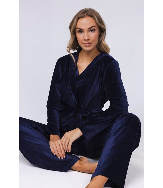 luxury 3 piece velvet home lounge set 'chic blue beauty'