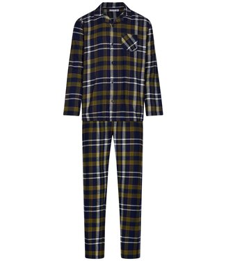 Pastunette for Men Heren doorknoop pyjama van katoen-flanel 'modern checks'