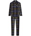 Heren doorknoop pyjama van katoen-flanel 'modern checks'