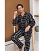 Heren doorknoop pyjama van katoen-flanel 'modern checks'