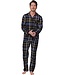 Heren doorknoop pyjama van katoen-flanel 'modern checks'