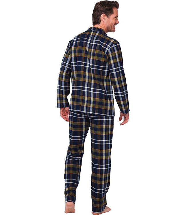men's full button cotton flannel pyjama 'modern checks'