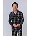 Heren doorknoop pyjama van katoen-flanel 'modern checks'