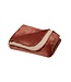 Pastunette Premium autunn brown sherpa flannel fleece lounge blanket 'stitch pretty' (one size)
