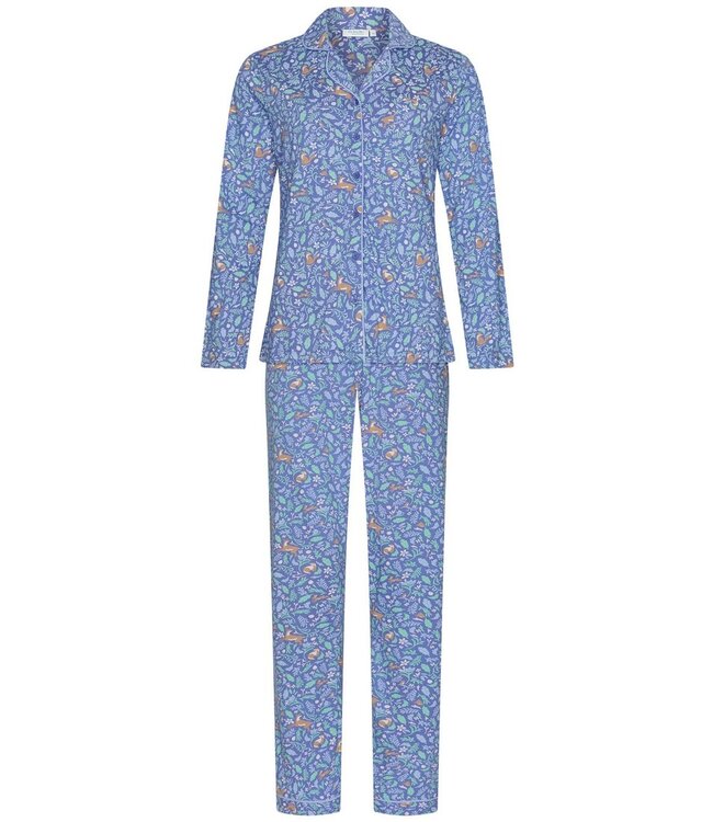 Doorknoop pyjama met lange mouwen van bio-katoen 'woodland wildlife'