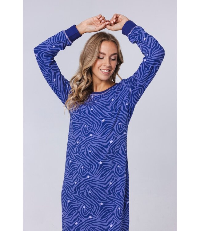 trendy extra long nightdress cotton-elastane mix 'starry animal'