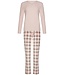 Pastunette Warme dames pyjama broek met viscose-mix roze top ‘champagne pink check’
