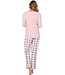 ladies warm pyjama set 'champagne pink check'