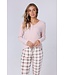 ladies warm pyjama set 'champagne pink check'