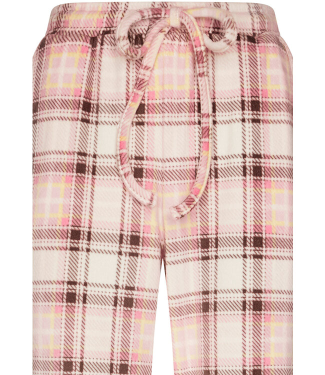 ladies warm pyjama set 'champagne pink check'