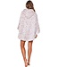 Zachte fleece dames poncho met capuchon ‘chic flower’