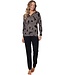 Luxe Ecovero viscose-elastaan lounge pyjamaset met v-hals 'abstract art'