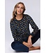 Blauwgroen lounge- huispak van zachte velours fleece 'abstract forest flowers'