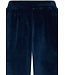 Blauwgroen lounge- huispak van zachte velours fleece 'abstract forest flowers'