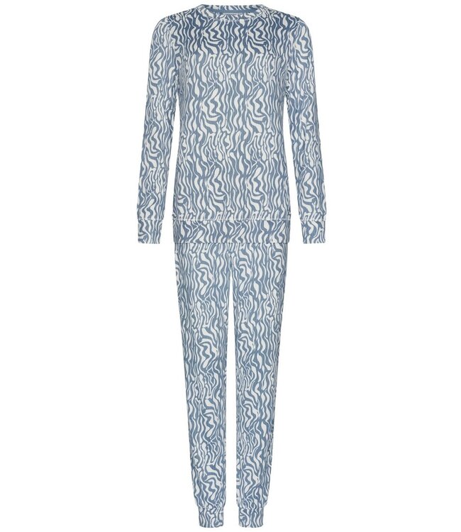 Warme pyjama met lange mouwen ‘watercolour waves’