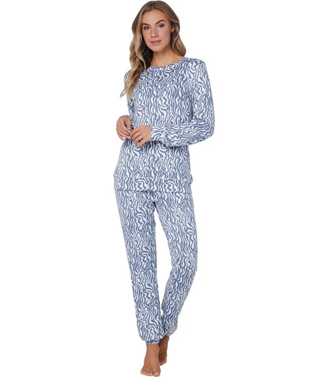 long sleeve warm pyjama 'watercolour waves'