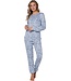 Warme pyjama met lange mouwen ‘watercolour waves’