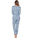 Warme pyjama met lange mouwen ‘watercolour waves’