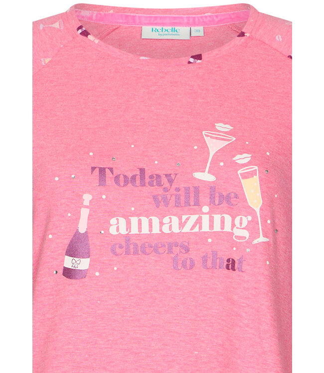 long sleeve cotton mix nightdress 'fun o'clock'