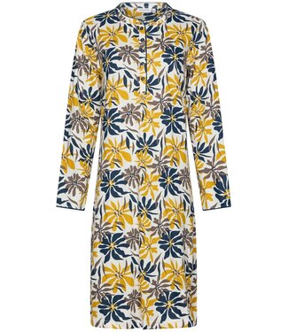 Pastunette Katoenen dames nachthemd met lange mouwen en knoopjes 'forest flowers'