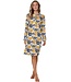 Katoenen dames nachthemd met lange mouwen en knoopjes 'forest flowers'