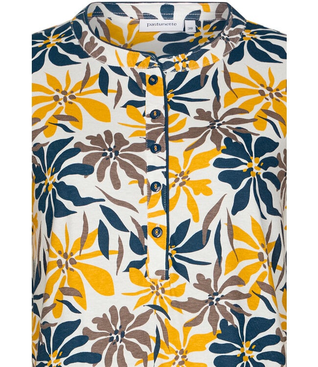 ladies long sleeve cotton nightdress with buttons 'forest flowers'