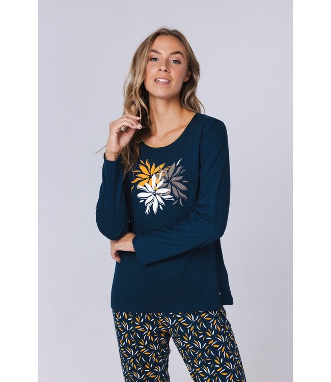 long sleeve 100% organic cotton pyjama set 'forest flowers'