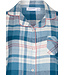 ladies long sleeve, full button, cotton flannel nightdress 'cool blue checks'