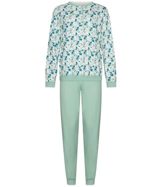 Pastunette ladies 100% cotton interlock pyjama set with buttons 'winter flowers'