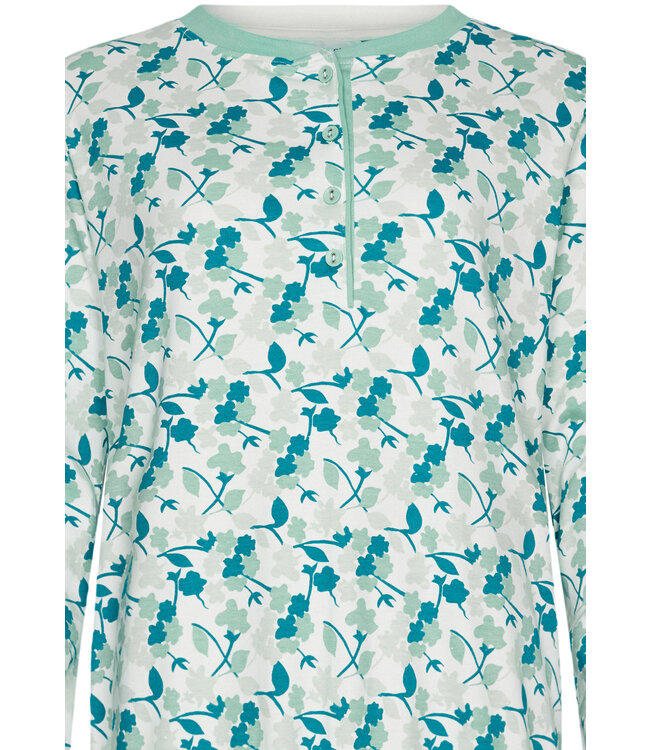 ladies 100% cotton interlock pyjama set with buttons 'winter flowers'