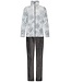 Rebelle Dames huispak met ritssluiting van flanel-fleece reliëfstof 'silver snowflakes'