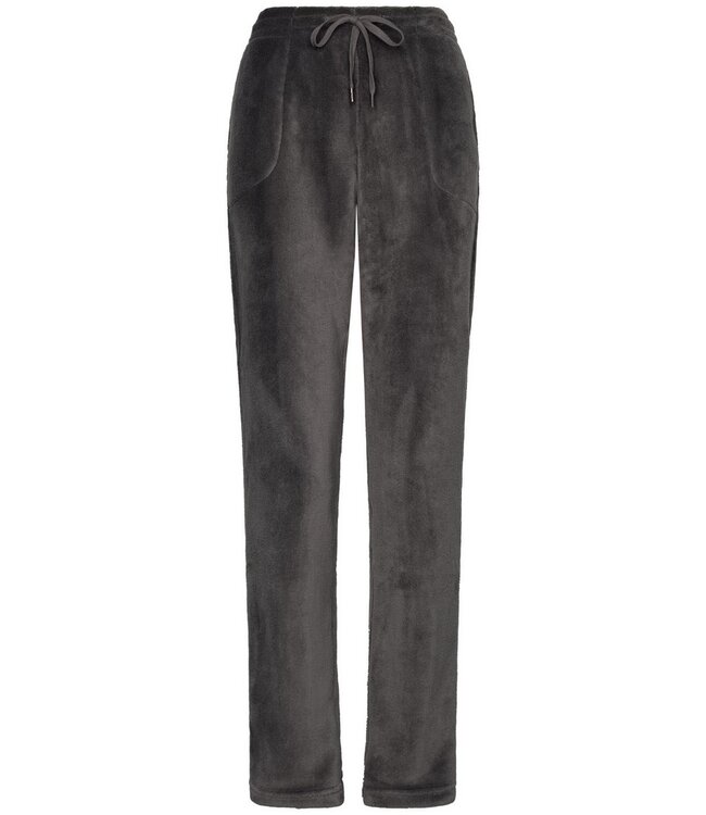 Dames huispak met ritssluiting van flanel-fleece reliëfstof 'silver snowflakes'