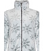 Dames huispak met ritssluiting van flanel-fleece reliëfstof 'silver snowflakes'