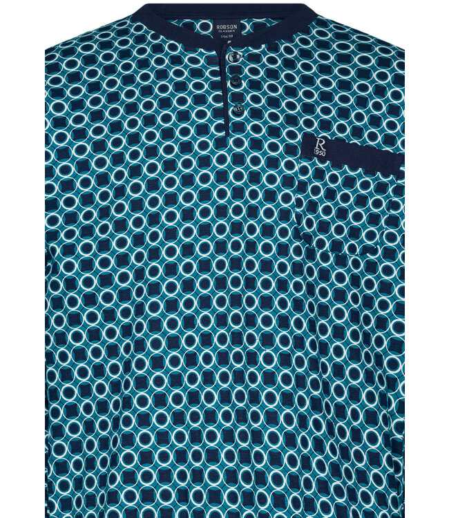 men's long sleeve cotton pyjama set with buttons 'groovy circles'