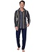 Doorknoop heren pyjama van katoen-modal 'modern stripes'