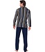Doorknoop heren pyjama van katoen-modal 'modern stripes'