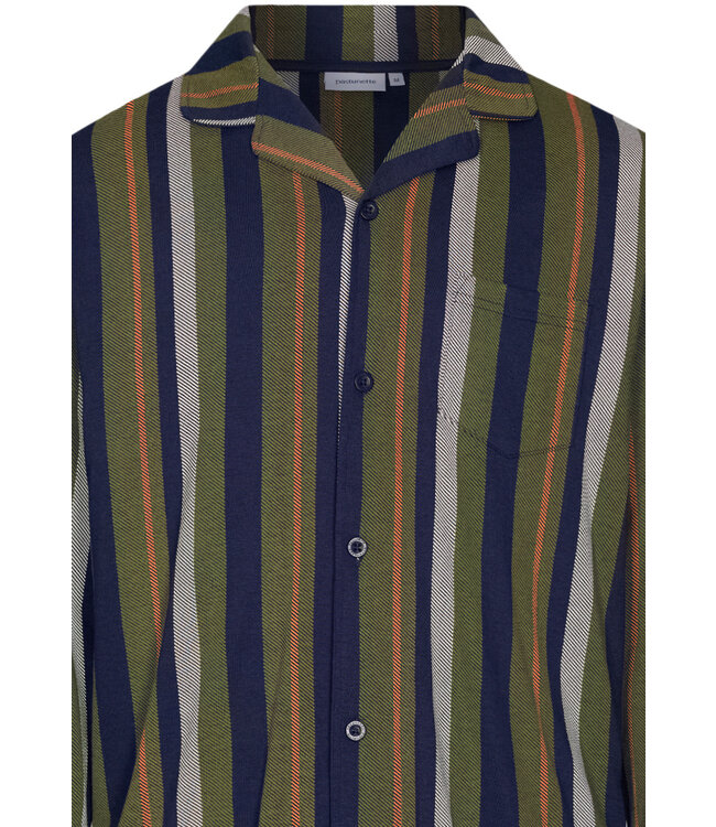 men's cotton-modal full button pyjama set 'modern stripes'