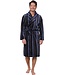 Heren overslag fleece ochtendjas 'modern stripes'