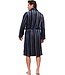 Heren overslag fleece ochtendjas 'modern stripes'