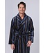 Heren overslag fleece ochtendjas 'modern stripes'