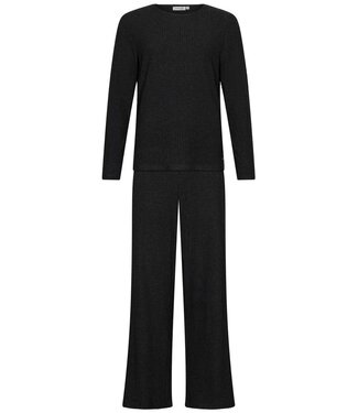 Pastunette Premium Luxe donkergrijs lounge relax-huispak 'soft subtle stripe'