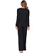 Luxe donkergrijs lounge relax-huispak 'soft subtle stripe'